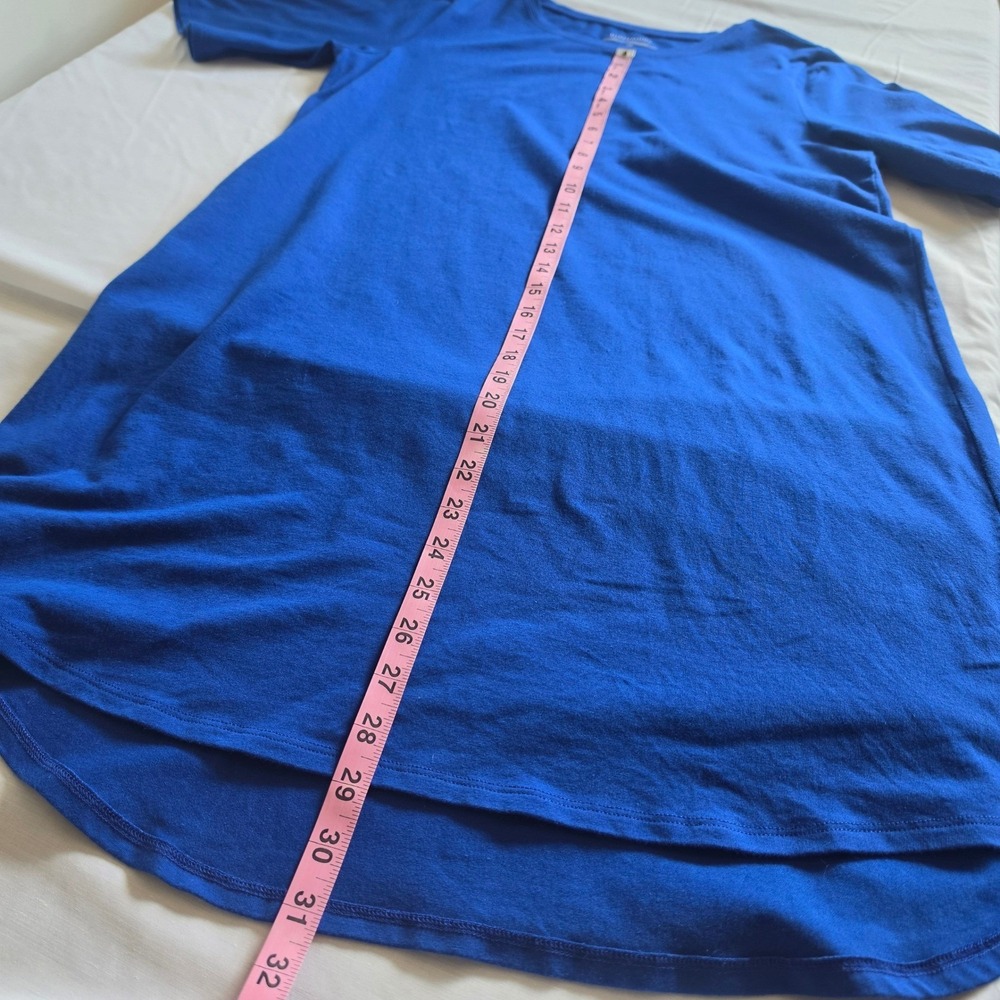EILEEN FISHER stretch jersey shift t-shirt dress Blue Golf Preppy casual sporty - Picture 6 of 8